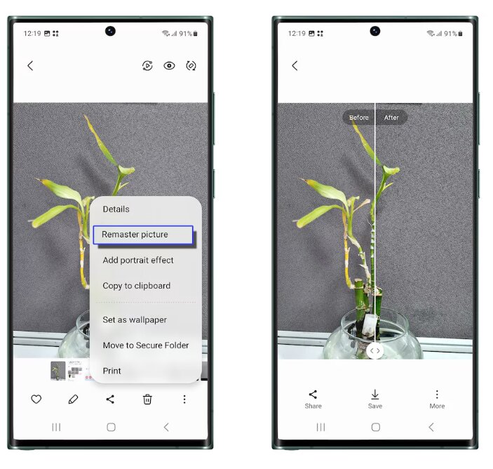 Generative Remaster in Samsung Gallery on Samsung Gallery